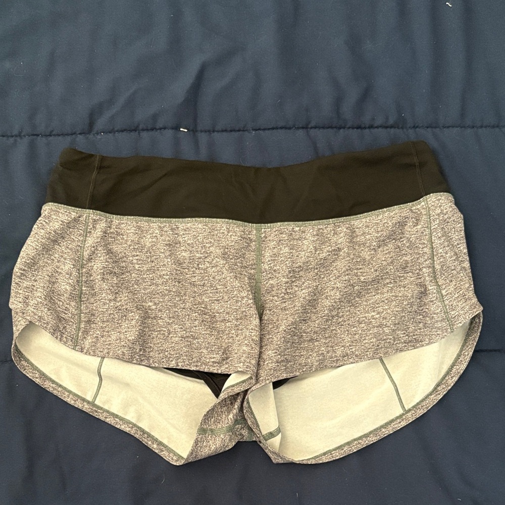 Lululemon Athletica Gray and Black Athletic Shorts- Speed